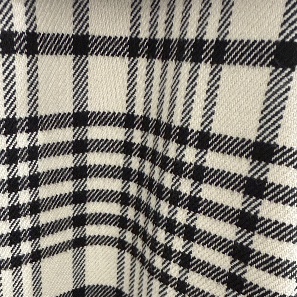 Ann Taylor Black and White Plaid Trench Coat - Picture 2 of 4